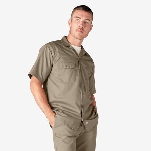 Dickies Short Sleeve Work Shirt, Desert Sand, XL in Saudi Arabia