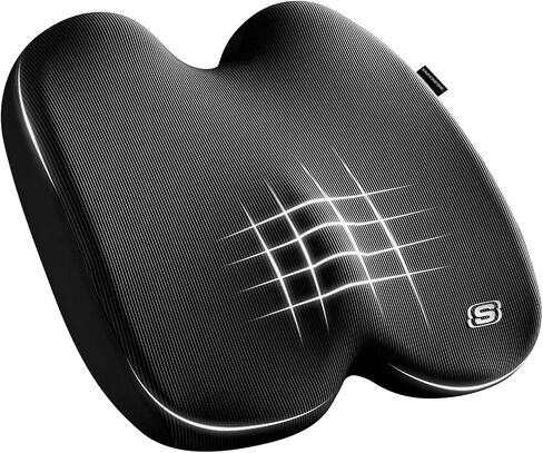 Skechers Memory Foam Seat Cushion,Ribbed Fabric Office Chair Cushion for Tailbone Pain Relief,Butt Pillow for Office Chair,Car Seat Cushion,Long Sitting Office Workers,and Car Drivers,Pink in Saudi Arabia