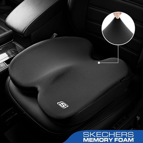 Skechers Memory Foam Seat Cushion,Ribbed Fabric Office Chair Cushion for Tailbone Pain Relief,Butt Pillow for Office Chair,Car Seat Cushion,Long Sitting Office Workers,and Car Drivers,Pink in Saudi Arabia