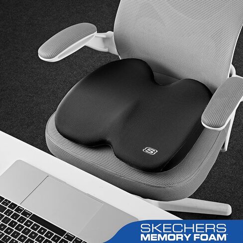 Skechers Memory Foam Seat Cushion,Ribbed Fabric Office Chair Cushion for Tailbone Pain Relief,Butt Pillow for Office Chair,Car Seat Cushion,Long Sitting Office Workers,and Car Drivers,Pink in Saudi Arabia