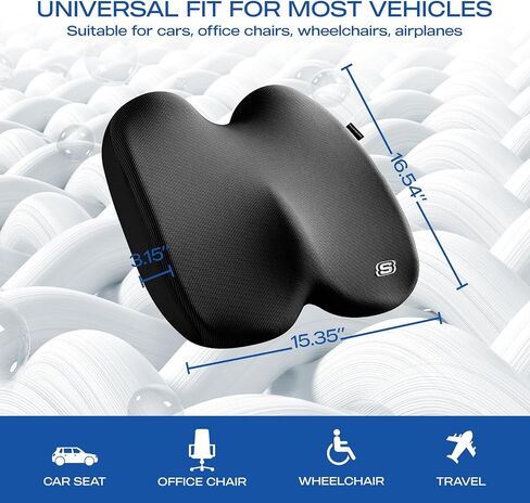 Skechers Memory Foam Seat Cushion,Ribbed Fabric Office Chair Cushion for Tailbone Pain Relief,Butt Pillow for Office Chair,Car Seat Cushion,Long Sitting Office Workers,and Car Drivers,Pink in Saudi Arabia