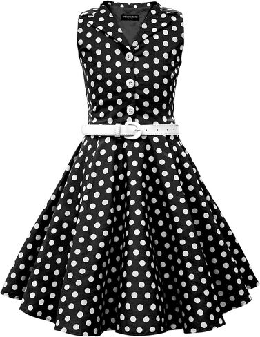 BlackButterfly Kids 'Holly' Vintage Polka Dot 50's Girls Dress in Kuwait