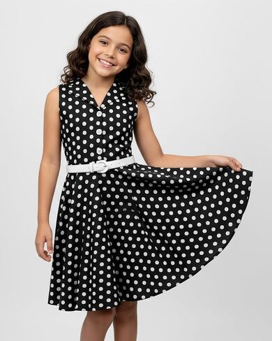BlackButterfly Kids 'Holly' Vintage Polka Dot 50's Girls Dress in Kuwait
