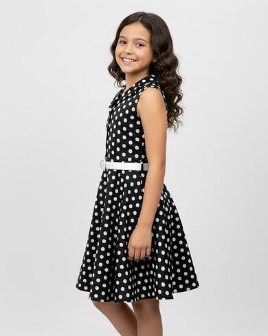 BlackButterfly Kids 'Holly' Vintage Polka Dot 50's Girls Dress in Kuwait