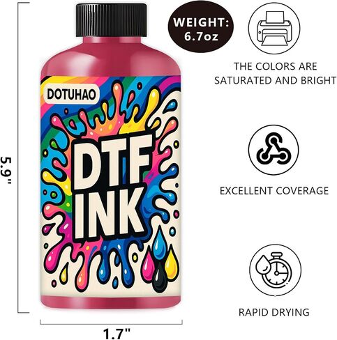 DTF Ink 200ml, Red DTF Printer Ink, Procolored Dtf Ink, Heat Transfer Printing Direct to Film, High Compatibility for DTF Film and ET Printers, Vibrant Color, Fast Drying & Clog-Free in Saudi Arabia