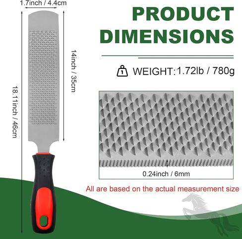 14 Inch Hoof Rasp, Carbon Steel Farrier File Tool, Trimming Tool Horse Rasp with Handle, Suitable for Horse Donkey Cow Goat Animal Hooves in Kuwait
