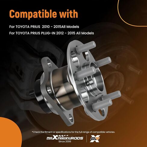 maXpeedingrods 512505 Rear Wheel Bearing and Hub Assembly for Toyota Prius 2010-2015 for Prius Plug-in 2012-2015 All Models 5-Lugs in Saudi Arabia