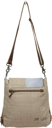 Myra Bag Leather Star Upcycled Canvas Medium Corssbody Bag M-0898 in Kuwait