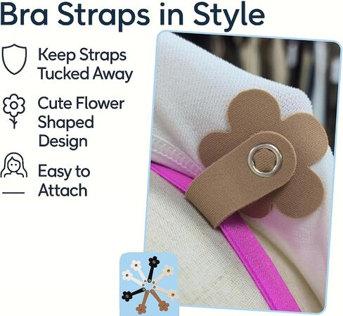 Bra Strap Holders for Slipping, Bra Clips to Hide Straps, Adjustable Bra Strap Clip Holder Set – 2/6/8 Pack for Bras and Tops – Black, Beige, White in Saudi Arabia