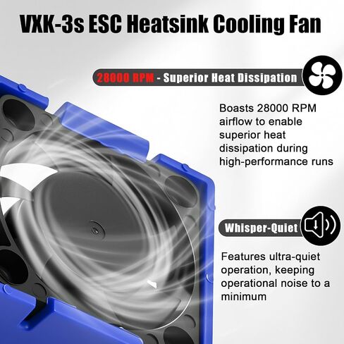VXL-3s ESC Heat Sink Cooling Fan 28000RPM Brushless ESC Cooling Fan for RC Car Truck Boat 1/8 1/10 540 550 Motor Compatible with Traxxas Bandit Rustler Stampede Slash 2WD / 4X4 VXL （Red） in Saudi Arabia