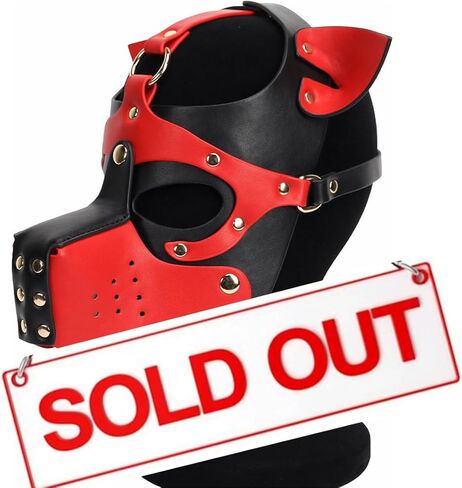 القناع البالغين PU Leather Puppy Hood ، قناع COSPLAY COSPLAY COSPLAY القابل للإزالة. in Kuwait