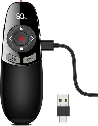 2 في 1 USB Type C PPT PPT PPT BIENTER RF 2.4GZ PowerPoint Slide Advancer لنافذة MAC Keynote Google White in Kuwait