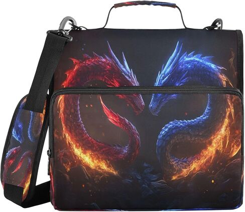 Kigai Galactic Dragon 3 Ring Zipper Binder مع مقبض وحارس حارس حارس حارس توسيع ملف منظم توبيخ جيوب متعددة in Saudi Arabia