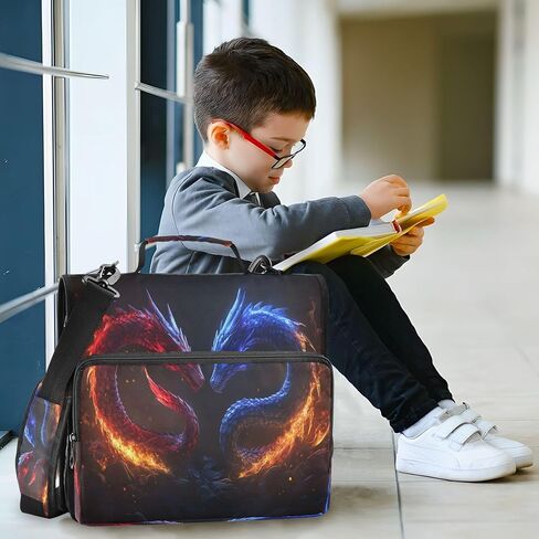 Kigai Galactic Dragon 3 Ring Zipper Binder مع مقبض وحارس حارس حارس حارس توسيع ملف منظم توبيخ جيوب متعددة in Saudi Arabia
