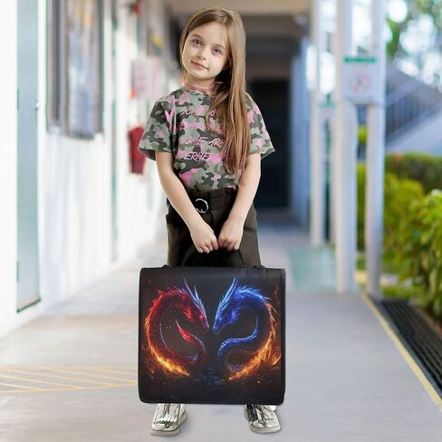 Kigai Galactic Dragon 3 Ring Zipper Binder مع مقبض وحارس حارس حارس حارس توسيع ملف منظم توبيخ جيوب متعددة in Saudi Arabia