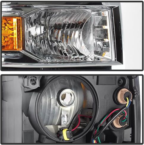 مجموعة المصابيح الأمامية متوافقة مع المصابيح الأمامية 2014-2015 Chevy Silverado 1500 الأمامية اليسرى + اليمنى 14-15 أضواء (طلاء كهربائي أبيض) in Saudi Arabia