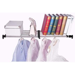 Hershii توتر الرف القابل للتوسيع قضبان قضيب خزانة الملابس الثقيلة شماعات الملابس القابلة للتعديل DIY منظم أقسام قابلة للتجني in Kuwait