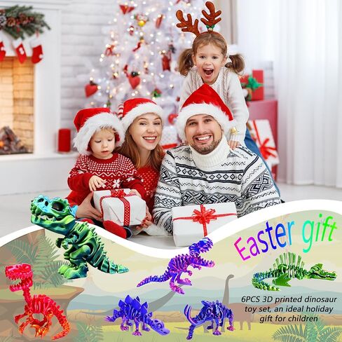 6pcs هياكل عظمية للديناصورات المطبوعة ثلاثية الأبعاد ، T-rex triceratops Stegosaurus Velociraptor Spinosaurus Toys ، ألعاب حيوانات التنين المطبوعة ثلاثية الأبعاد ، لعبة Dragon Fidget Toy Kids ، ألعاب ديناصور للأطفال 5-7 هدايا مكتبية in Kuwait