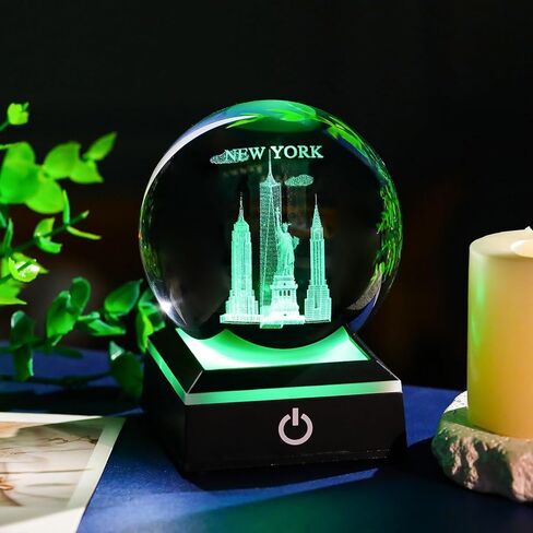 enjinkail 3D كريستال الكرة الفيل الهدايا للنساء الرجال البالغين ديكور للمنزل سنو غلوب زخرفة مع قاعدة LED ضوء الليل، الليزر محفورا الزجاج الفيل التماثيل هدايا الصداقة لصديقتها أمي in Kuwait