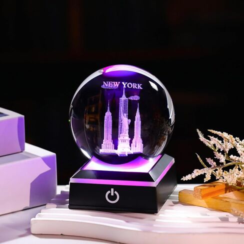 enjinkail 3D كريستال الكرة الفيل الهدايا للنساء الرجال البالغين ديكور للمنزل سنو غلوب زخرفة مع قاعدة LED ضوء الليل، الليزر محفورا الزجاج الفيل التماثيل هدايا الصداقة لصديقتها أمي in Kuwait