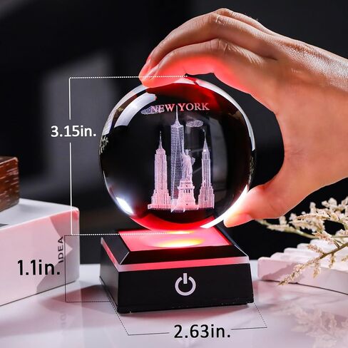 enjinkail 3D كريستال الكرة الفيل الهدايا للنساء الرجال البالغين ديكور للمنزل سنو غلوب زخرفة مع قاعدة LED ضوء الليل، الليزر محفورا الزجاج الفيل التماثيل هدايا الصداقة لصديقتها أمي in Kuwait