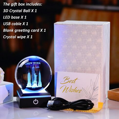 enjinkail 3D كريستال الكرة الفيل الهدايا للنساء الرجال البالغين ديكور للمنزل سنو غلوب زخرفة مع قاعدة LED ضوء الليل، الليزر محفورا الزجاج الفيل التماثيل هدايا الصداقة لصديقتها أمي in Kuwait