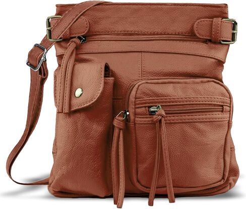 Krediz Leather Crossbody purses for Women, Soft & Durable Purses for Women Trendy, Multi Pocket travel bag, Adjustable Strap in Kuwait