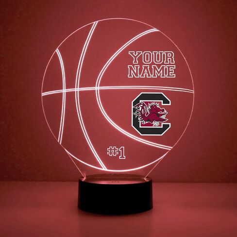 Custom University of South Carolina Gamecocks Football LED Sign Night Light Lamp with Remote and Personalized Name or Image, Officially Licensed from The CLC by Mirror Magic Gifts, Made in The USA in Saudi Arabia