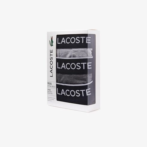 Lacoste Men's Casual All Over Croc 3 Pack Cotton Stretch Boxer Briefs in Saudi Arabia
