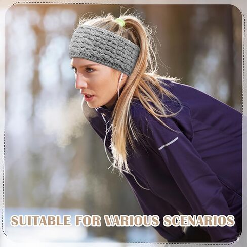 3 Pack Satin Lined Winter Headbands for Women, Silk Lined Beanie Caps Ear Warmers Winter Warm Knit Ear Muffs Head Wrap for Natural Curly Ponytail Hair in Saudi Arabia