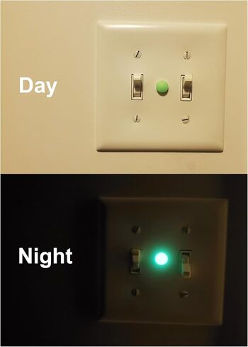 12 Mini NLM Glow Indicator Lights for Room Light Switch & Home Appliance Navigation & Decor at Night & in the Dark. 1m Fast Self-Charge & 8h Long Auto-Glow Green Light. (Off White Color & Green Glow) in Saudi Arabia