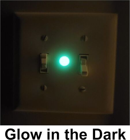 12 Mini NLM Glow Indicator Lights for Room Light Switch & Home Appliance Navigation & Decor at Night & in the Dark. 1m Fast Self-Charge & 8h Long Auto-Glow Green Light. (Off White Color & Green Glow) in Saudi Arabia