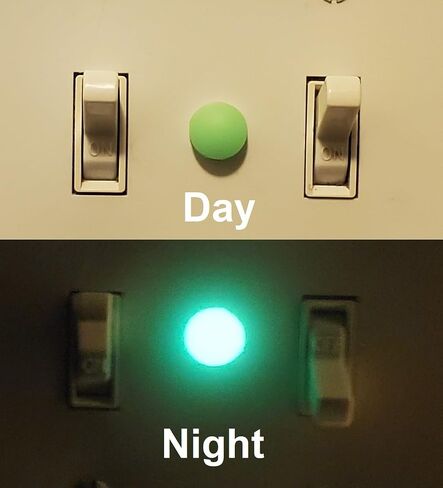 12 Mini NLM Glow Indicator Lights for Room Light Switch & Home Appliance Navigation & Decor at Night & in the Dark. 1m Fast Self-Charge & 8h Long Auto-Glow Green Light. (Off White Color & Green Glow) in Saudi Arabia