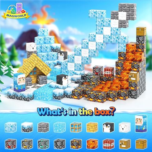 Magnetic Blocks -150 Magnetic Building Blocks STEM Toy, Stacking Mine Magnet World Craft Cubes for Kids, Game Gift for Boys Girls Age 3-5 5-7 4-8 8-12 in Kuwait