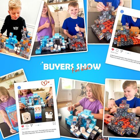 Magnetic Blocks -150 Magnetic Building Blocks STEM Toy, Stacking Mine Magnet World Craft Cubes for Kids, Game Gift for Boys Girls Age 3-5 5-7 4-8 8-12 in Kuwait