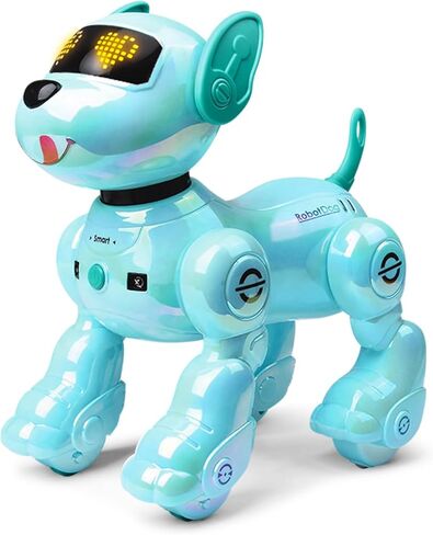 Vatos New Kids Smart Remote Control Dog ، 17 وظيفة تفاعلية ممتعة ، جرو روبوتية قابلة للبرمجة مع بطاريتين ، يغنيون لعبة روبوت روبوت للكلاب للفتيات 3-8 سنوات in Kuwait