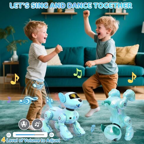 Vatos New Kids Smart Remote Control Dog ، 17 وظيفة تفاعلية ممتعة ، جرو روبوتية قابلة للبرمجة مع بطاريتين ، يغنيون لعبة روبوت روبوت للكلاب للفتيات 3-8 سنوات in Kuwait