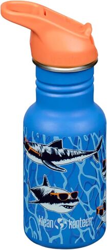 Klean Kanteen 12 oz Classic Kid's Water Bottle with Flip Seal Sport Cap & Straw - 100% Leakproof Cap - Durable Stainless Steel Material - Lightweight & Easy-Grip - BPA-Free - Ice Cream in Saudi Arabia