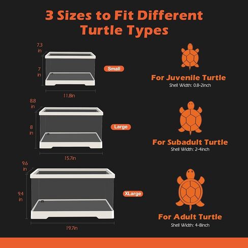 AZV Small Turtle Tank Kit,PC Starter Aquarium Indoor,Red Eared Slider Aquatic for Baby Tortoise,Fishes and Amphibians,Include Basking Platform*1,Filter*1,Filter Plates*2,Plants*2,Lamp*1,Bulb*1,Stone*1 in Kuwait