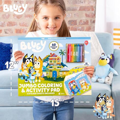 لوحة ملصقات قابلة لإعادة تحديد موقع Bluey ، أكثر من 165 ملصقات قابلة للإزالة و 5 مشاهد لعب ، وسادة ملصقات Jumbo ، ألعاب Bluey للأطفال من عمر 3 سنوات in Saudi Arabia
