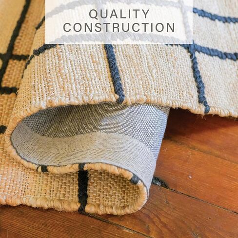 سجادة الجوت Homespice Remi Premium Edition مقاس 4×6 بوصة - إنتاج دفعة صغيرة، ديكور مزرعة مريح منسوج يدويًا in Kuwait