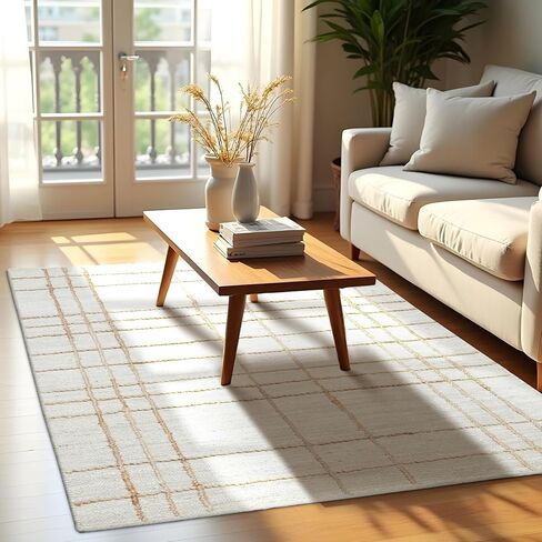 Homespice Remi Premium Edition Jute Rug 4×6' - Small Batch Production, Handwoven Cozy Farmhouse Decor in Kuwait