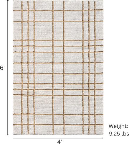 Homespice Remi Premium Edition Jute Rug 4×6' - Small Batch Production, Handwoven Cozy Farmhouse Decor in Kuwait