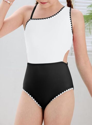 blibean Teen Girls Swimsuits One Piece Bathing Suit with Chest Pads Size 6-15 Years in Saudi Arabia