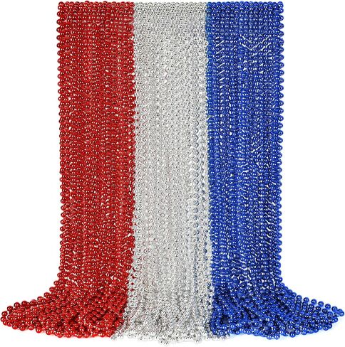 Vluv 36pcs قلادة مطرز ، ملحقات Mardi Gras Beads قلادة ، 33 بوصة للخرز للنساء ، مهرجان موكب رمي لوازم in Saudi Arabia