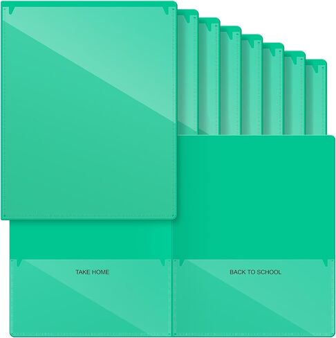 Henoyso 24 Pcs Folders Take Home Heavy Duty 2 Pocket Homework Folders with Clear Front Pockets for Elementary Students Parent Teacher Communication (Green) in Saudi Arabia