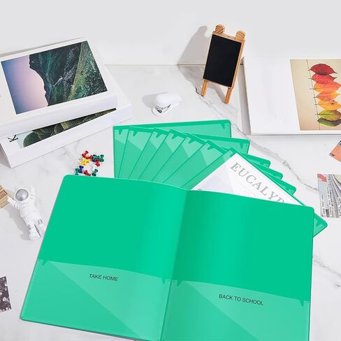 Henoyso 24 Pcs Folders Take Home Heavy Duty 2 Pocket Homework Folders with Clear Front Pockets for Elementary Students Parent Teacher Communication (Green) in Saudi Arabia