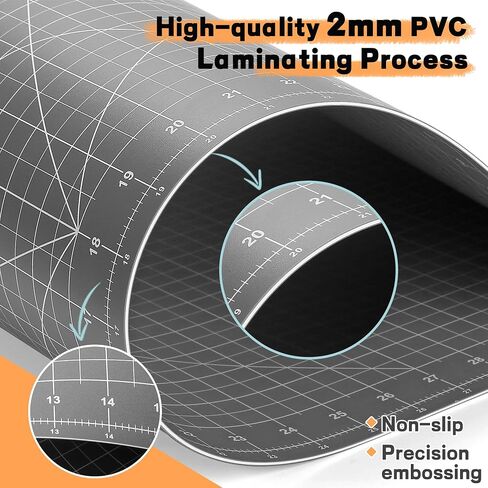Premium Self Healing Cutting Mat 18'' x 12'', A3 Non-slip Sewing Mat for Quilting, 5-Ply Rotary Cutting Board Double-Sided for Crafts Cutting Fabric Scrapbooking Modeling Projects, Anthracite Gray in Saudi Arabia