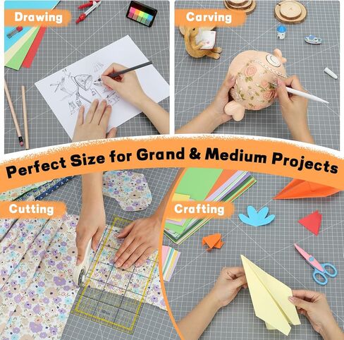 Premium Self Healing Cutting Mat 18'' x 12'', A3 Non-slip Sewing Mat for Quilting, 5-Ply Rotary Cutting Board Double-Sided for Crafts Cutting Fabric Scrapbooking Modeling Projects, Anthracite Gray in Saudi Arabia