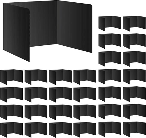 Black 24-Pack Desk Dividers for Students, Waterproof Durable Plastic Study Carrel Dividers, Easy to Clean, Privacy Classroom Shield Folder Boards for Student Desk in Saudi Arabia
